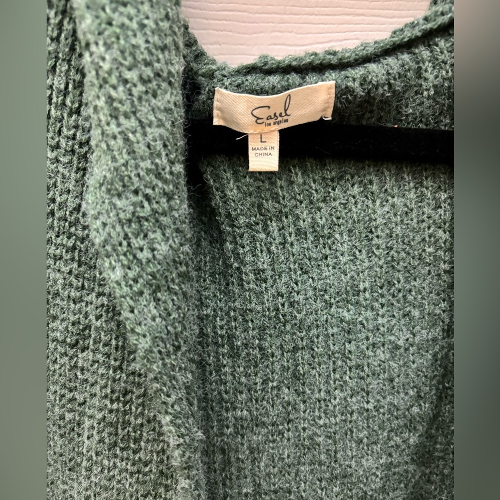 Easel Green and Cream Striped Cardigan - Picture 6 of 6